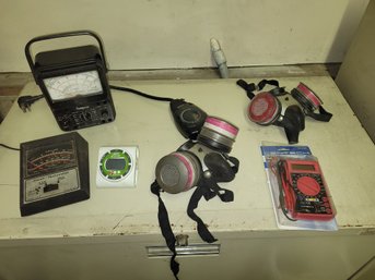 Nice Assortment Of Multimeters, Respirators