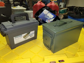 Great Pair Of Metal Ammo Boxes - Numerous Storage Uses!