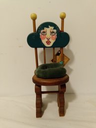 VINTAGE 1970s  CLOUD NINE HAND SIGNED HAND MADE OIL ON WOOD MUSICAL CHAIR MADE IN WOODSTOCK NY