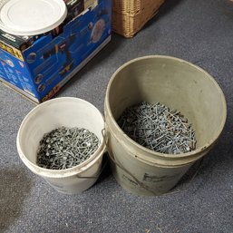 Two Half- Pails Of Nails - 1000's !!