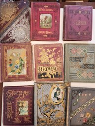 Late 1800s Scrapbooks With Trade Cards, Calling Cards, News Clippings Etc