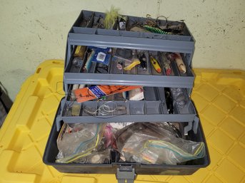 Nice Tackle Box Filled With Hooks, Lures, Sinkers