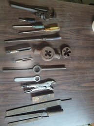 Nice Assortment Of Vintage Handtools Tap & Die,pipe Wench, Files,screw Drivers