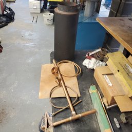 Lot Of Copper Pieces And Wood Stove Pipe Section