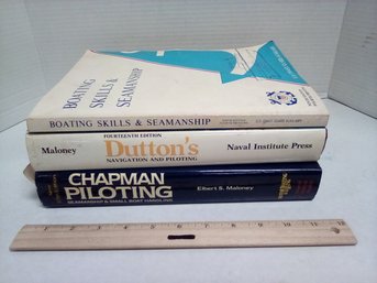 Chapman Piloting, Dutton's Navigation & Piloting Plus U.S. Coast Guard Aux. Boating Skills & Seamanship Books