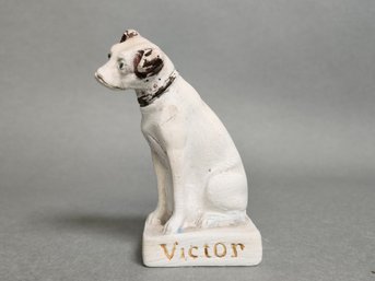 Vintage RCA Victor 'Victrola' Nipper Chalkware Dog Figurine
