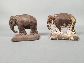 Vintage Cast Iron Elephant Bookends