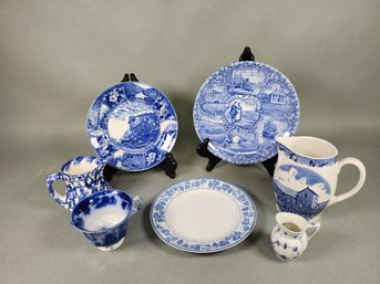 Vintage Blue & White Souvenir Pottery And More