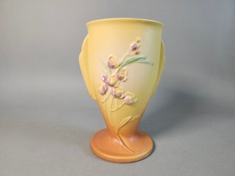 Vintage 1937 Roseville Pottery Ixia Pattern Art Deco Vase