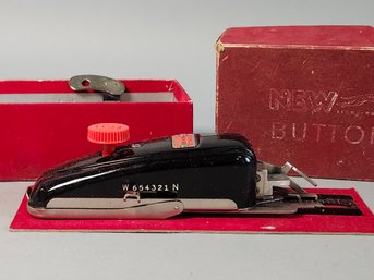 Vintage New Home Buttonholer With Original Box
