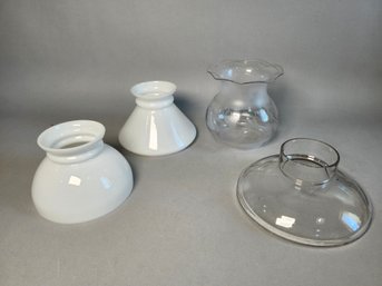 Four Vintage Glass Lamp Shades