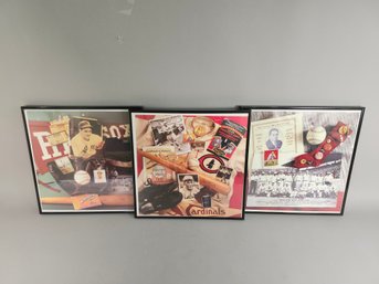 Framed Baseball Montage Prints: Red Sox & Cardinals