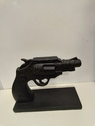 Vintage Carved Resign Gun Sculpture