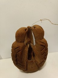 Vintage COCONUT CARVED BIRD SCULPTURE