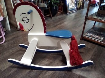 Cute Vintage Hand Painted Wood Rocking Horse      RC/SR