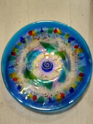 SUSAN HIGGINS HAND BLOWN GLASS DISH