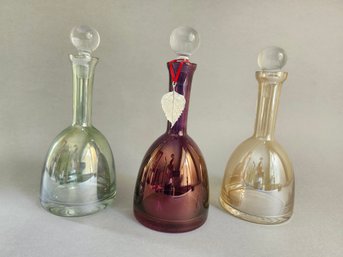 Three Beautiful Glass Decanters