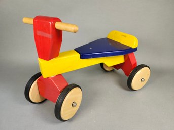 A Colorful Children's Wooden Scooter