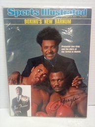 Autographed By Joe Frazier: Sports Illustrated Sep. 5, 1975 & Joe's Personal Business Card, Ali On Cover --/D3