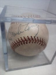 Mike Torrez Signed Baseball (former American MLB Baseball Starting Pitcher) In Plexi Box Case     LP/D3