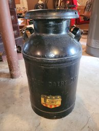 Rare & Antique 10 Gallon Metal Milk And Cream Can From Grandview Dairy, Arkport, NY