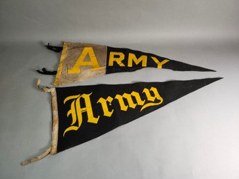 Two Vintage Army Pennants