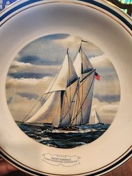9 In Wedgwood Collector Plate Of Yacht America