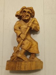 ViNTAGE HAND CARVED WOOD WITCH