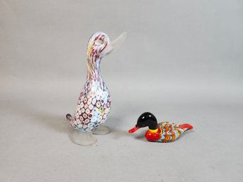 Beautiful Art Glass Duck Figurines