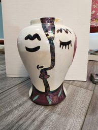 Jerilynn Babroff Hand Painted Vase 8 In Tall