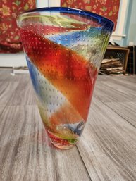 12 In Tall 7 By 7 In Art Glass Vase