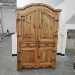 Antiqued Large Cabinet -Old Large Knotty Pine Wood And Antique Hardware ***Separate Pick-Up Location Sat. 8/10