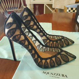 Never Worn!  Aquazzura Of Florence, Italy After Dark Pump 105 & Aquazzura Shoe Bags US Size 8      LR