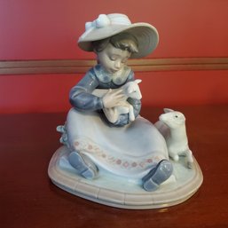 Lladro Fine Porcelain # 5469 Lambkins-  Figurine From Spain     DR