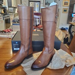 Never Worn FRYE Jayden Button Tall Dress / Riding Boots In Cognac Color & Original FRYE Box    LR