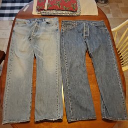 Two Levi Strauss & Co Mens' 501 Jeans. Size 36W / 30   DR