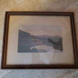 Antique Framed Wallace Nutting Colored Photograph ' A Bird In The Valley '   DR