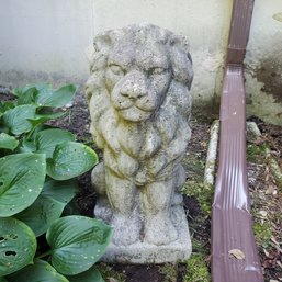 Cement Lion Garden Statuary.    FrntYdSide