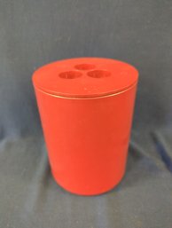 Lidded Crayonne 1970s Space Age Cayenne Orange Canister