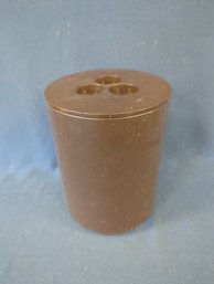 Lidded Crayonne 1970s Space Age Dark Brown Canister