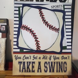 You Can't Get A Hit If You Don't Take A Swing Canvas Art On Wood Stretcher Framing