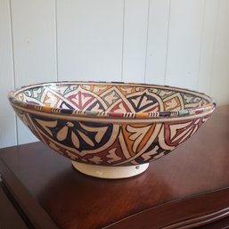 MCM  Vintage Serghini Nari Safi Signed, Hand Thrown Moroccan Pottery Bowl