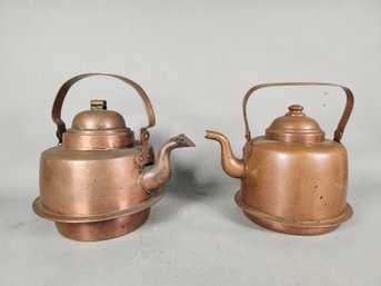 Antique Copper Kettles Including OPA Peltiteos OY Helsinki Finland