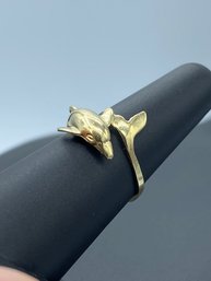 Figural Dolphin Ring In 10k Yellow Gold