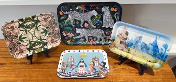 Collection Of Colorful Serving Trays: (3) Avenida Home, (1) Museo Del Prado