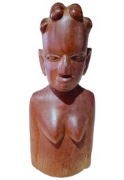 Genuine African Kenyan Maasai Tribe Carved Wood Bust Figurine