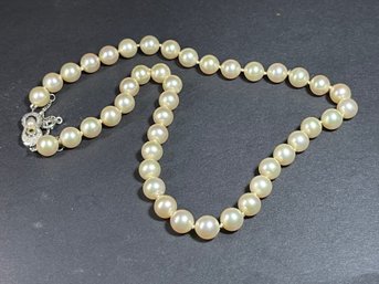 Vintage Faux Pearl Necklace Great Clasp 16