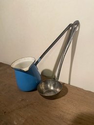 Vintage Enamel Pour Ladle From Yugoslavia