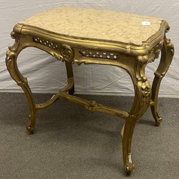 Victorian Gild Wood And Marble Parlor Table