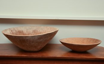 (2) Pais Peruvian Handcarved Wood Bowls